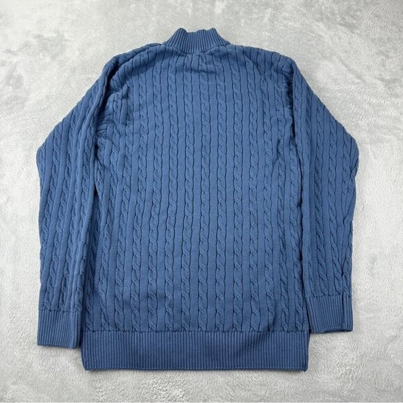 Polo Ralph Lauren Men's Size XL Chunky Cable Knit 1/4 Zip Jacket Color Blue - Picture 4 of 11